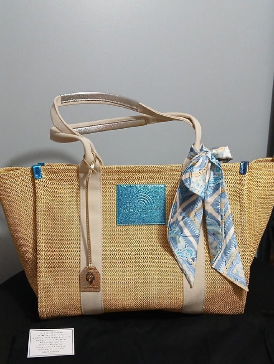 Kurt Geiger Handbags - Brand New! Kurt Geiger Large Zip-Top  Tote with Blue Accent and Scarf NWT